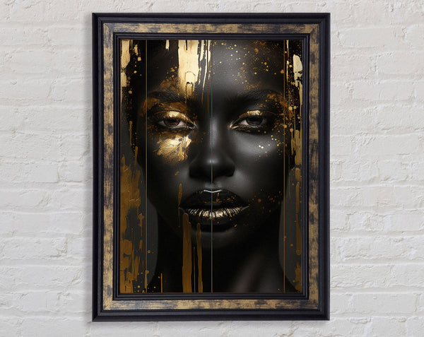 Walnut Woman Gold Paint