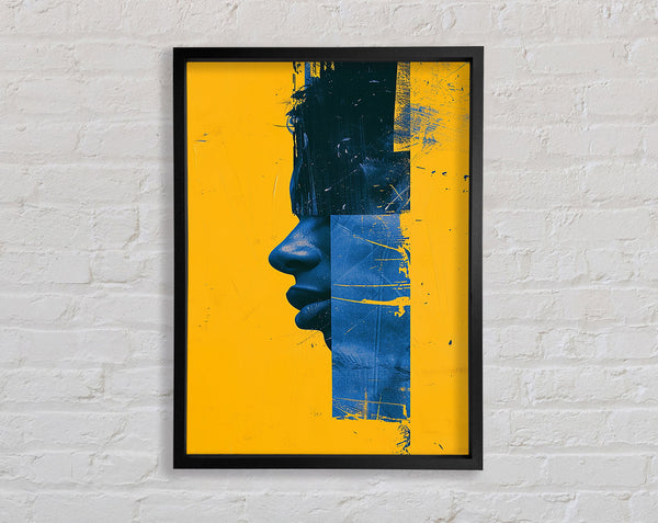 Blue Face On Yellow