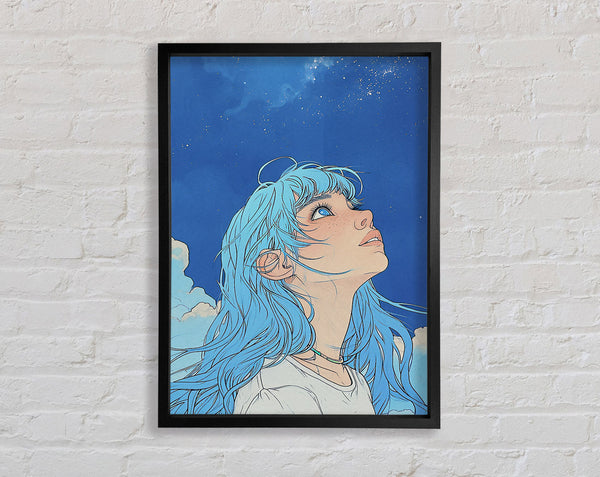 Blue Hair Girl Sky Dreams