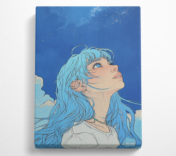 Blue Hair Girl Sky Dreams