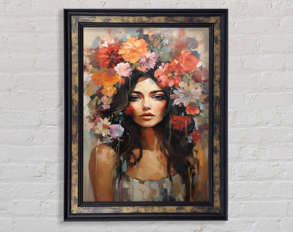 Boho Girl Flower Head