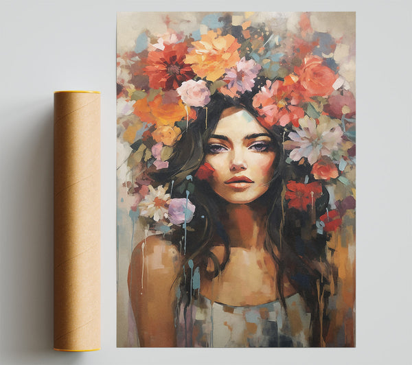 Boho Girl Flower Head