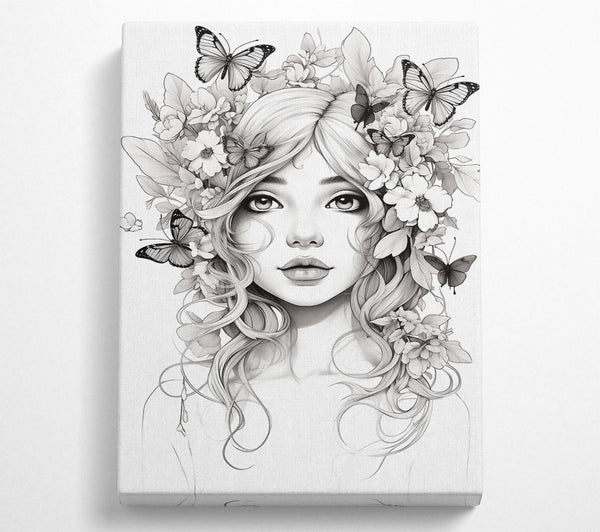 Butterfly And Flower Hair Fairy Girl