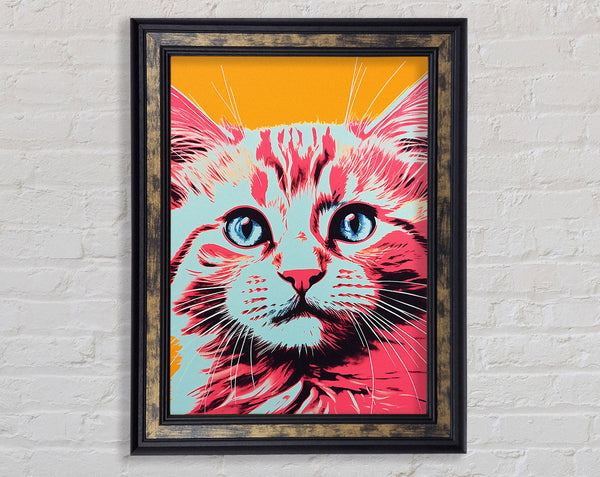 Cat Popart Pink And Blue