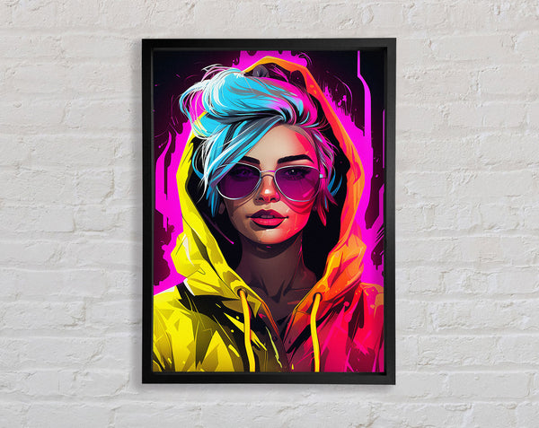 Cyberpunk Girl Yellow Hoodie