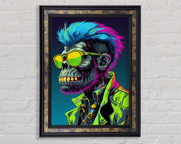 Cyberpunk Neon Chimp