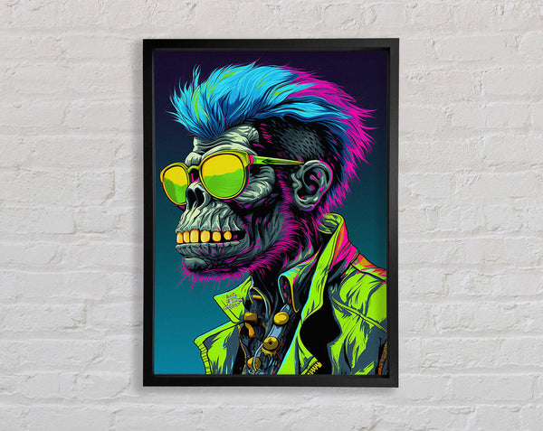 Cyberpunk Neon Chimp