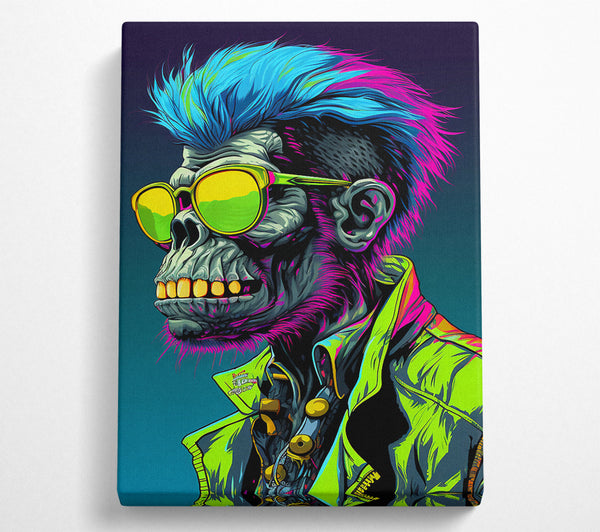 Cyberpunk Neon Chimp