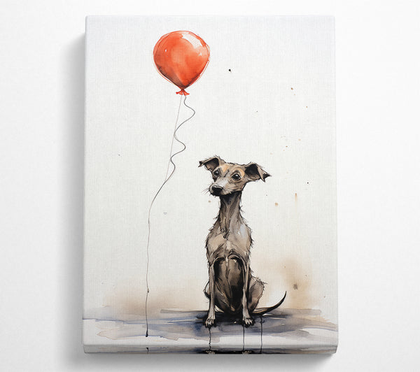 Dog Red Balloon