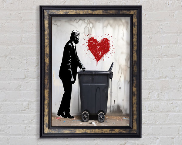 Donald Trump Heart Graffiti Wheelie Bin