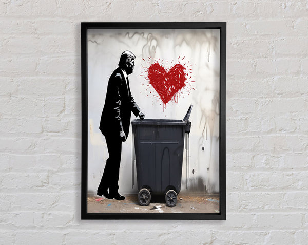 Donald Trump Heart Graffiti Wheelie Bin