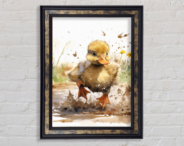 Duckling Mud Splash Watercolour