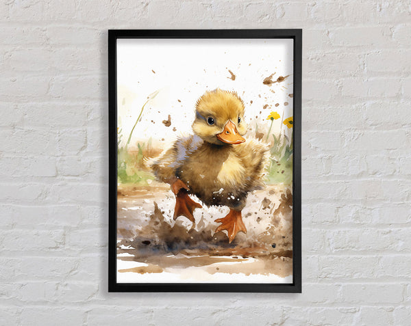 Duckling Mud Splash Watercolour