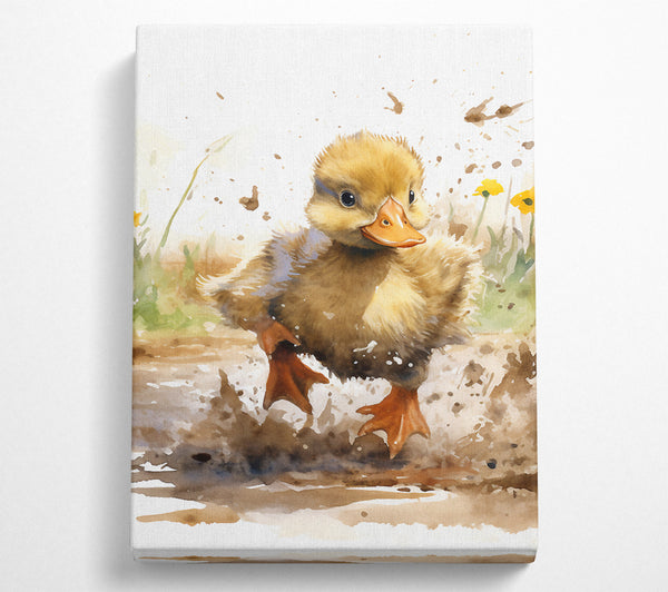 Duckling Mud Splash Watercolour