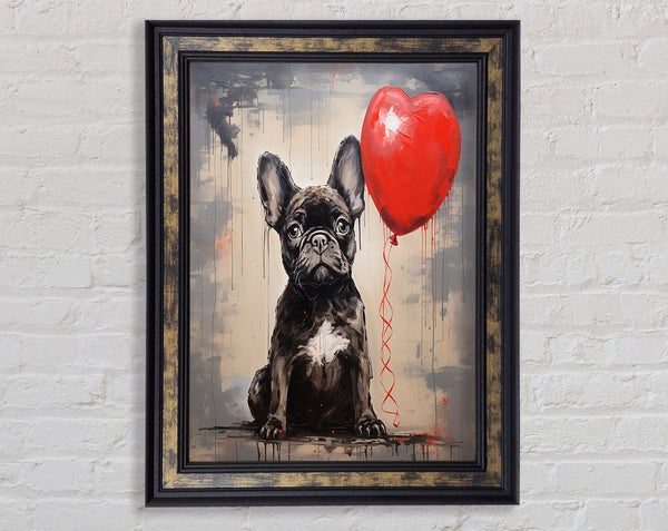 French Bulldog Heart Balloon