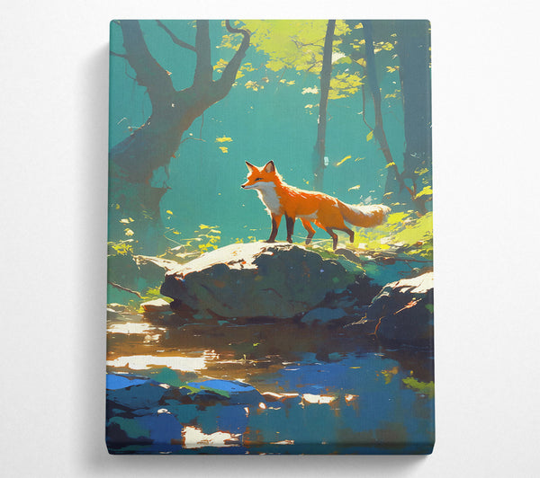 Orange Fox By The Stream