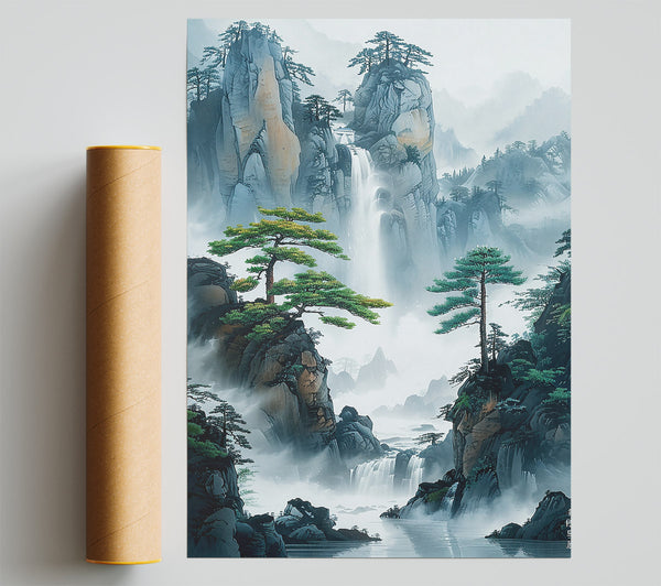 Blue Mist Waterfall Landscape