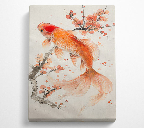 Orange Koi And Blossoms