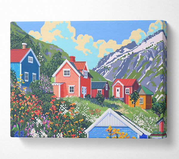 Pink Houses By The Fjord