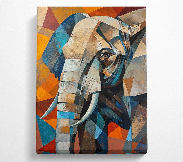 Teal Geometric Elephant