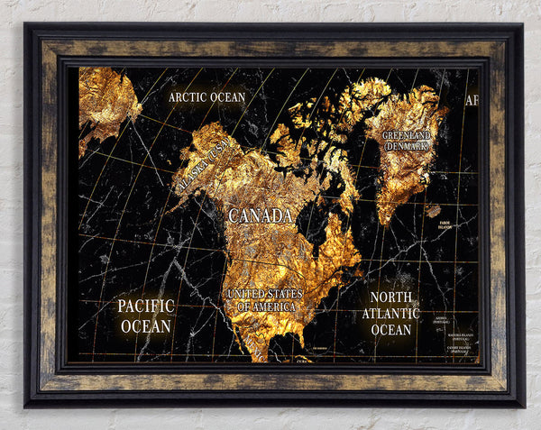 Gold World Map