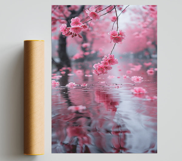 Pink Blossom Reflection