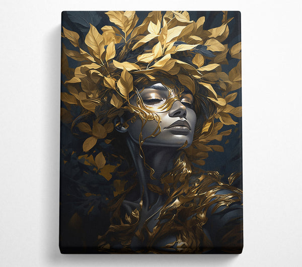 Golden Leaves Woman Beauty