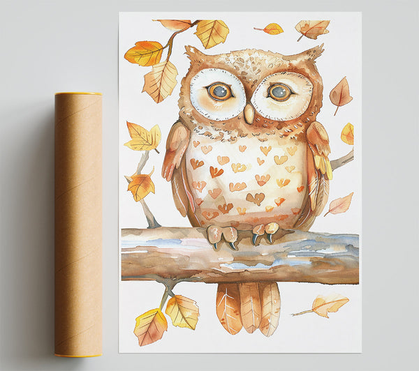 Autumn Owl In Brown