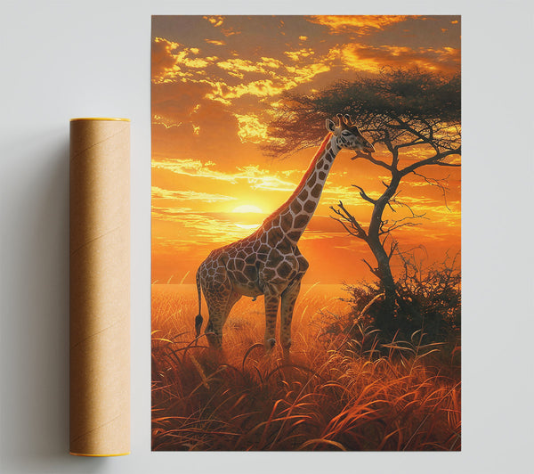 Golden Giraffe Sunset