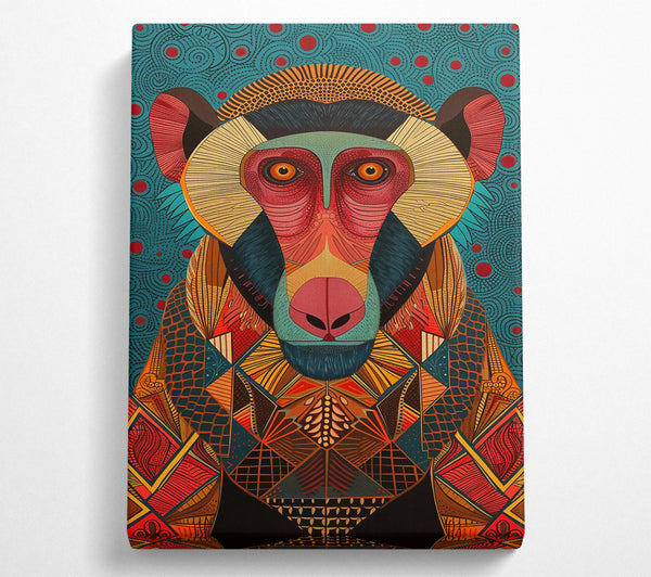 Red Geometric Baboon