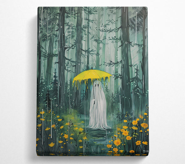 Yellow Umbrella In The Rain