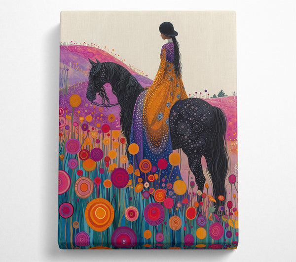 Horse On A Field Of Flowers