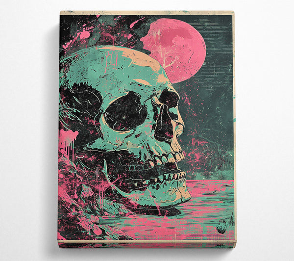 Teal Skull Sunset