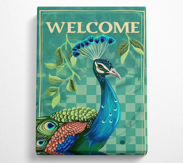 Teal Welcome Peacock