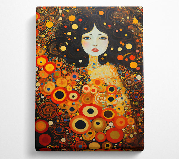 Klimt Orange Circles