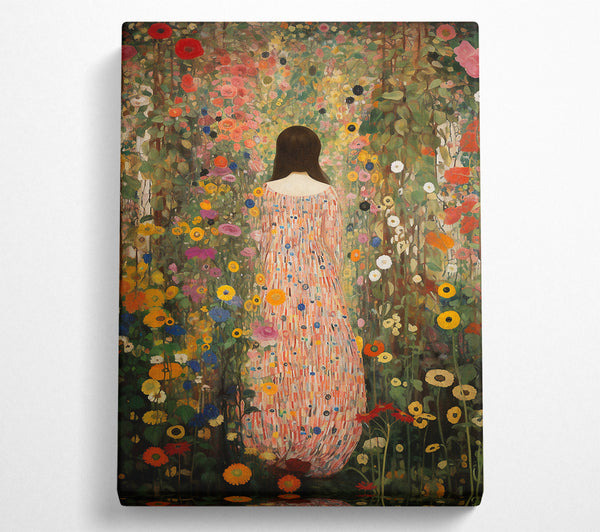 Lady In Blooming Garden