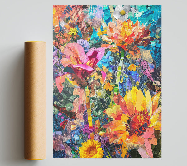 Orange Floral Collage