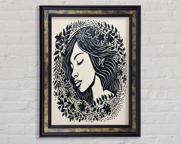 Lino Print Woman