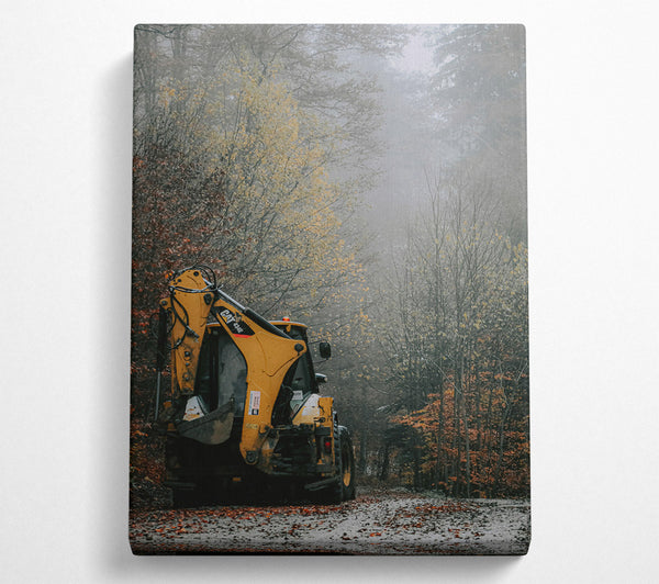 Yellow Digger In Fog