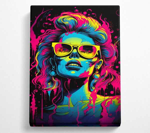 Neon Cyberpunk Girl Splash