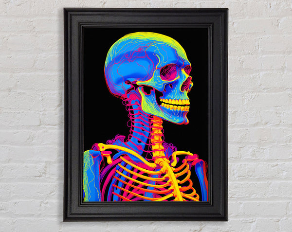 Neon Skeleton Skull Black