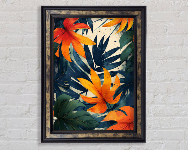 Orange And Blue Leaf Forest