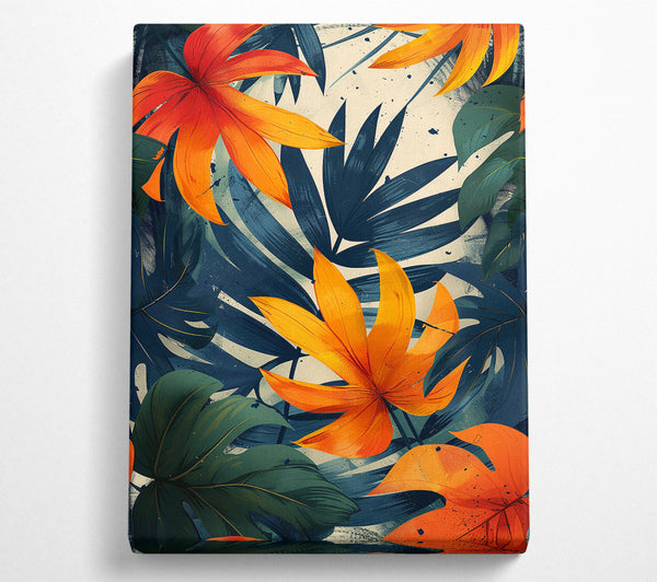 Orange And Blue Leaf Forest