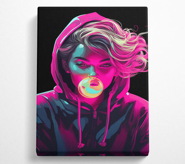 Pink Bubblegum Rebel Hoodie Girl