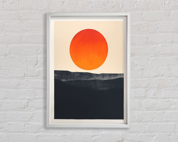 Red Sun On White Land