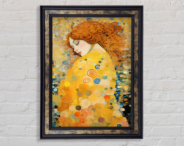 Redhead Woman In The Style Of Gustav Klimt