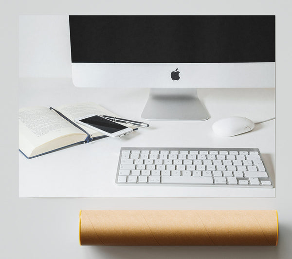 White Minimalist Workspace