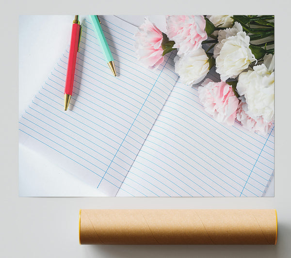 Pink Blooms And Lines