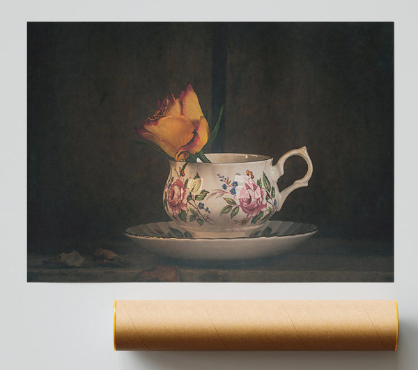 Golden Rose In Teacup