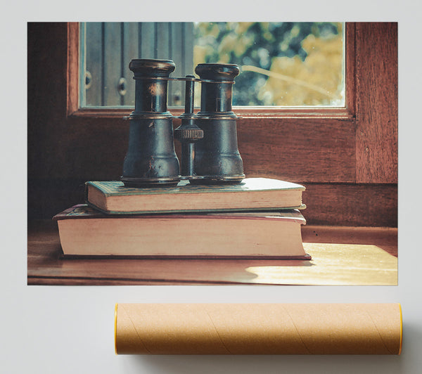 Brass Binoculars And Books